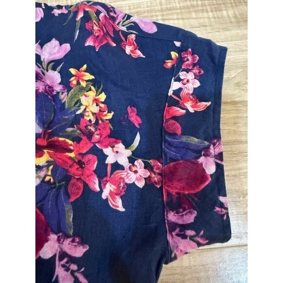 Tommy Bahama Women's 100% Linen Floral Tropical Short Sleeve Top - Size L - Picture 9 of 15